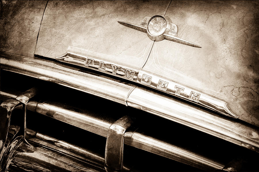 Car Photograph - Plymouth Hood Emblem by Jill Reger
