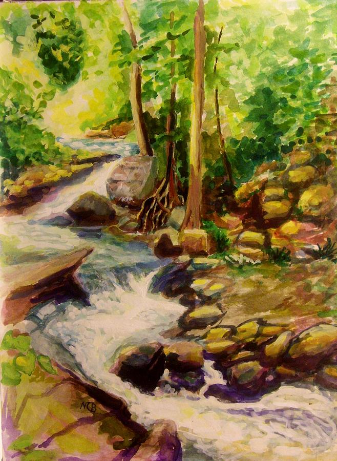 Pocantica River Rapids Painting by Nicolas Bouteneff