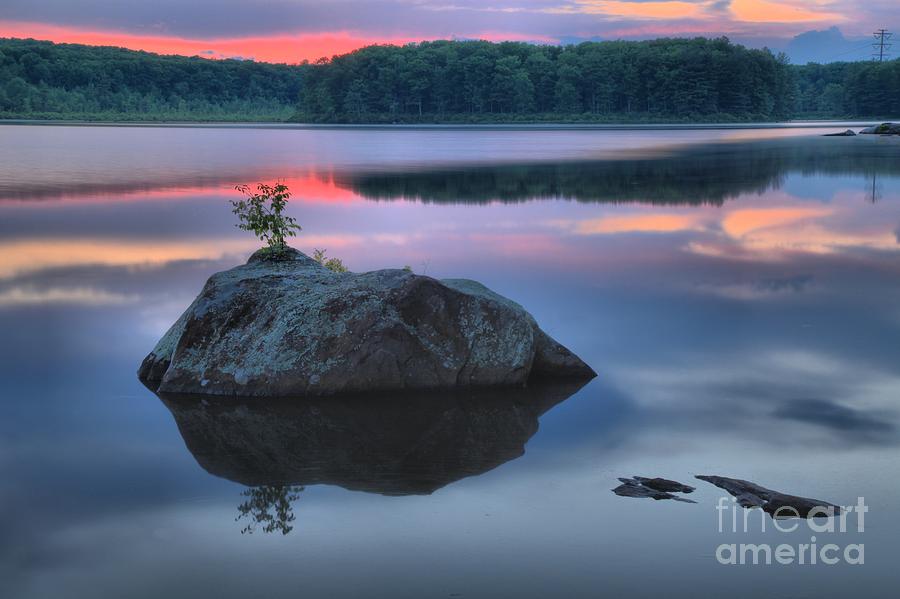Lake Sunset Photograph - Poconos Sunset Mirror by Adam Jewell