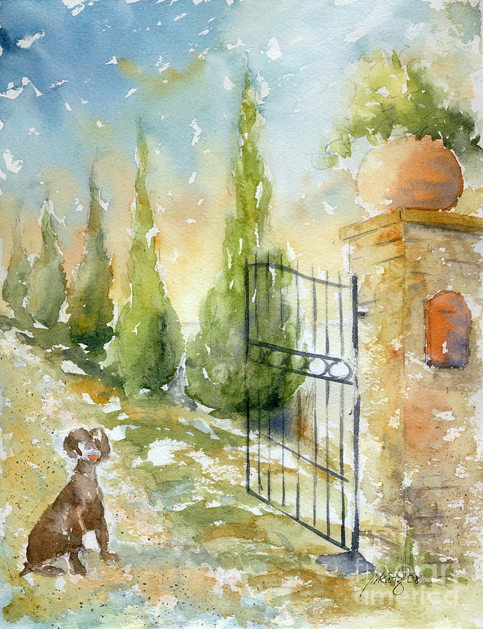 Podere Salicotto Gate Painting by Pat Katz