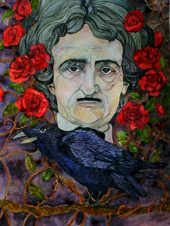 Raven Painting - Poe by Stacey Pilkington-Smith