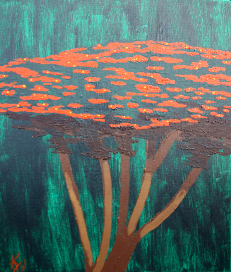Poinciana Tree Painting Painting by Karen Nicholson