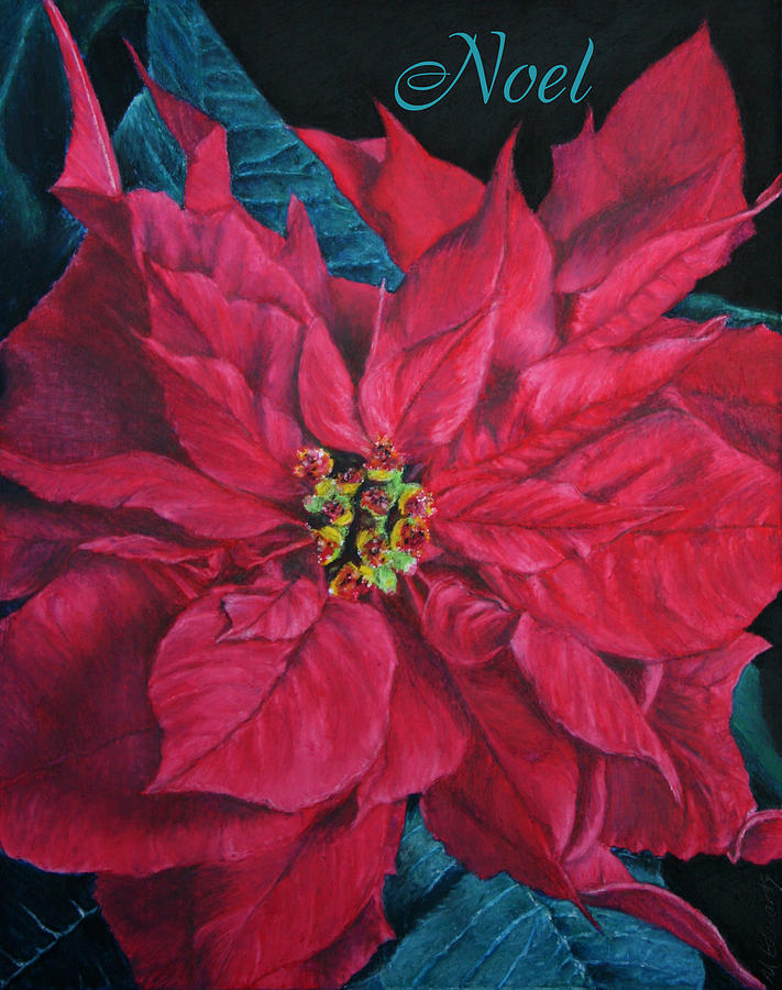 Poinsettia Noel Painting by Marna Edwards Flavell