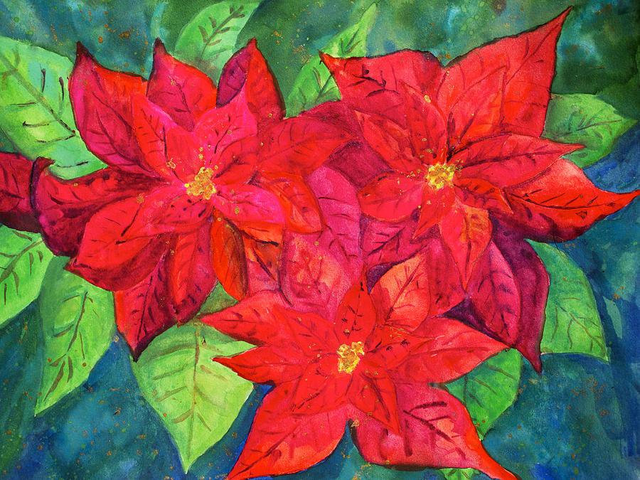 Poinsettia Painting by Patricia Beebe