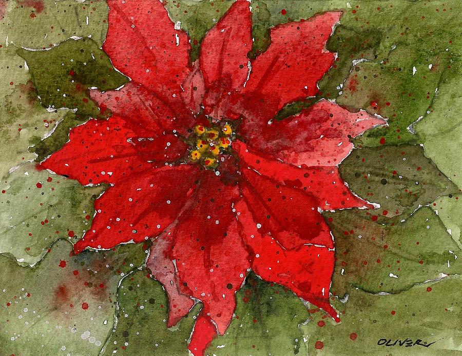 Poinsettia Painting by Tim Oliver