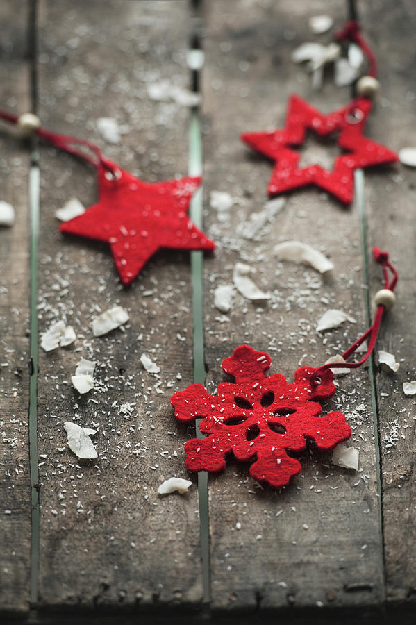 Poinsettia With Snowflakes Photograph by Kemi H Photography
