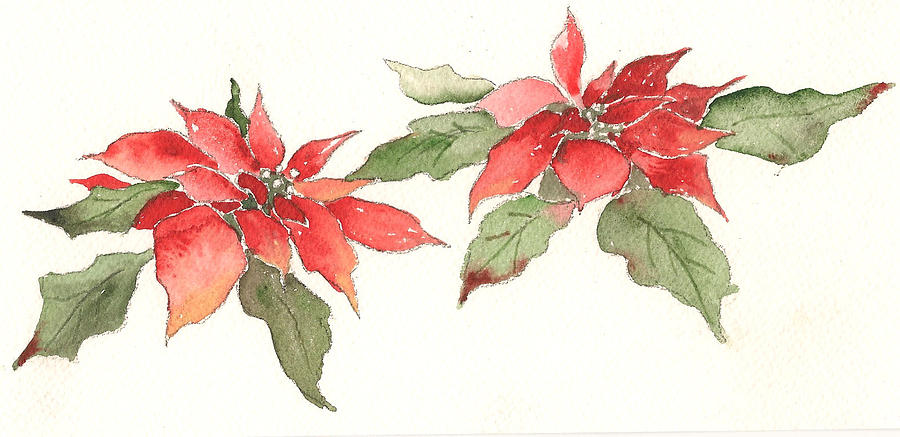Poinsettias Painting by Christine Lathrop