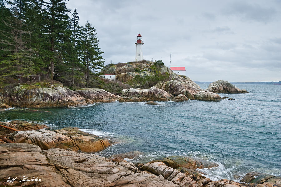 Point Atkinson Lighthouse and Rocky Shore Photograph by Jeff Goulden