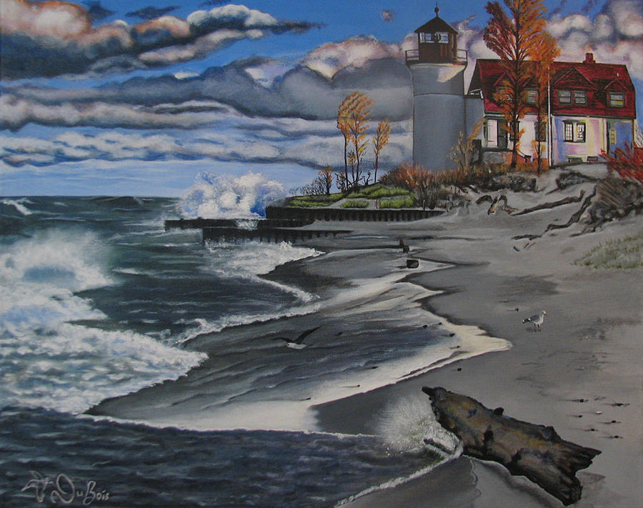 Lake Michigan Painting - Point Betsie by Creations by DuBois