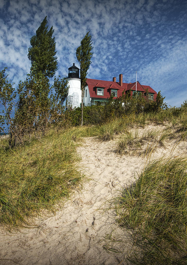 Lake Michigan Photograph - Point Betsie Lighthouse on Lake Michigan by Randall Nyhof