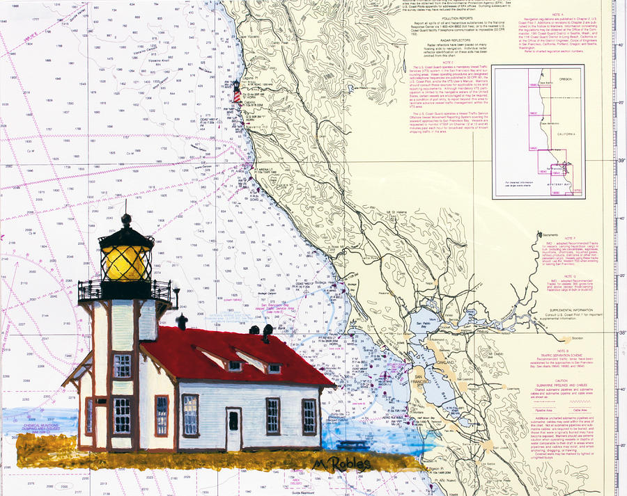 Point Cabrillo Light Station Painting by Mike Robles