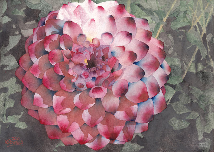 Point Defiance Dahlia Painting by Ken Powers