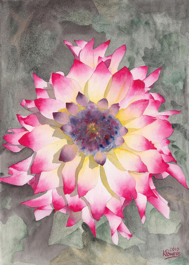 Point Defiance Dahlia Two Painting by Ken Powers