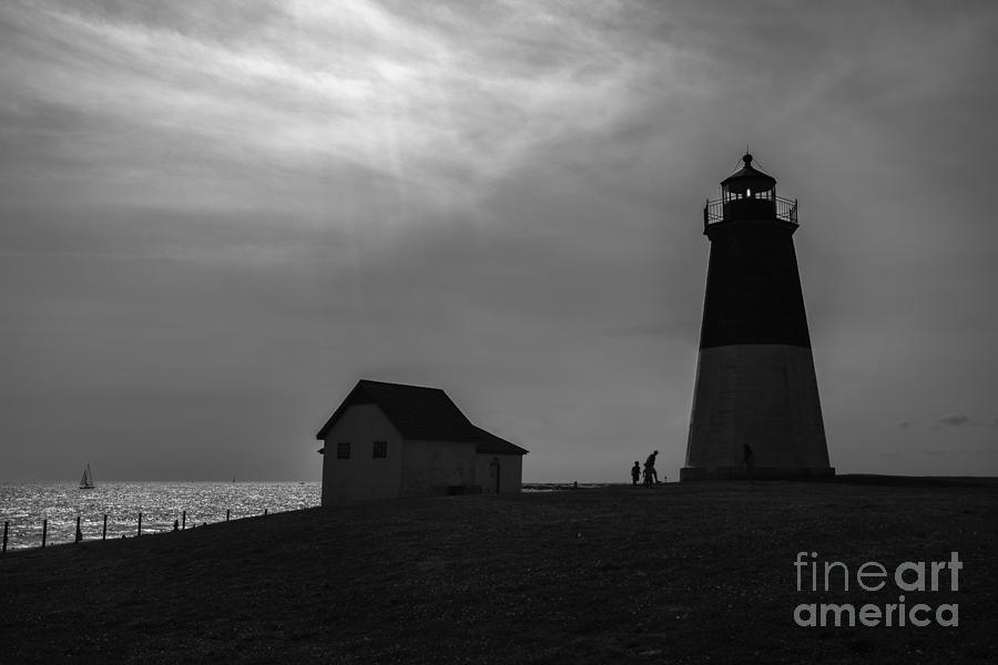 Lighthouse Photograph - Point Judith Lighthouse Silhouette by Diane Diederich