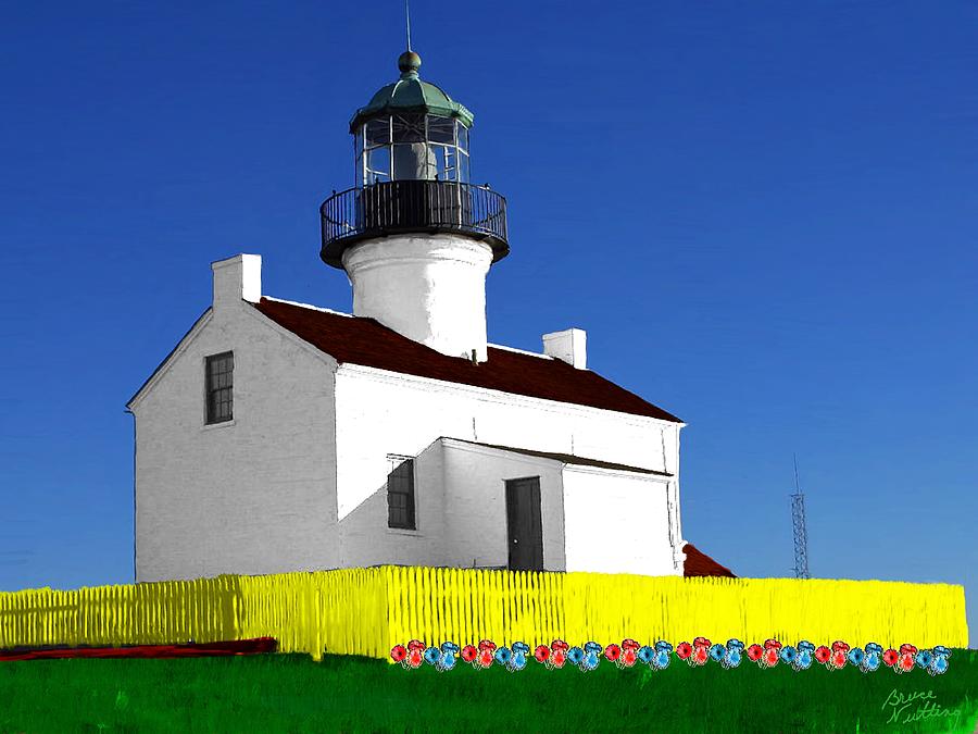 Point Loma Lighthouse Painting by Bruce Nutting