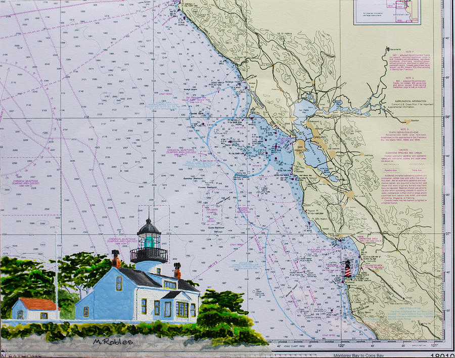 Point Pinos Lighthouse Painting by Mike Robles