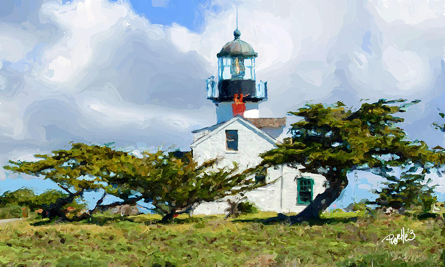 Point Pinos Lighthouse - Pacific Grove CA Digital Art by Jim Pavelle
