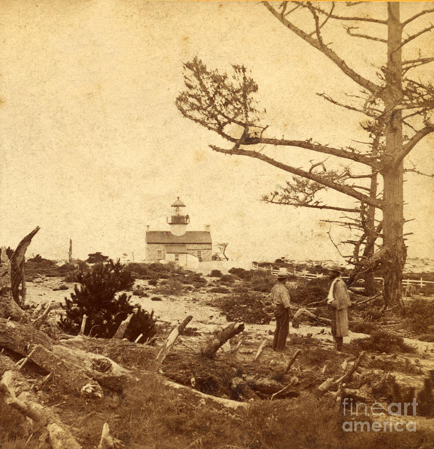 Point Pinos Lighthouse Photograph - Point Pinos Lighthouse Pacific Grove Photo by Eadweard Muybridge 1872 by Monterey County Historical Society