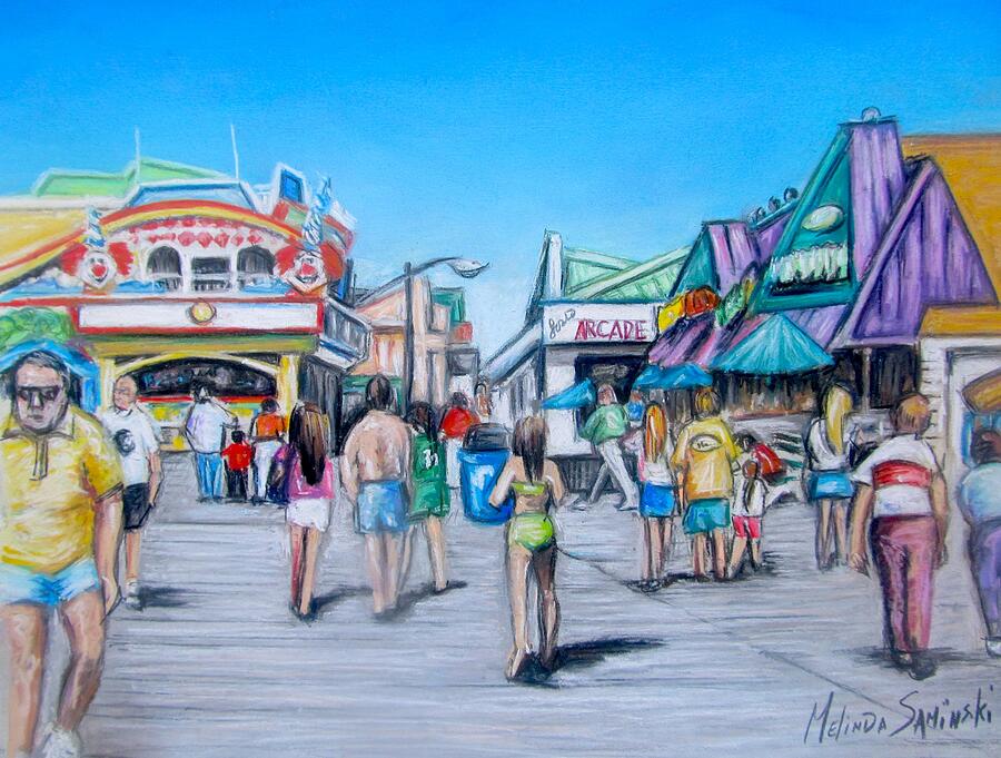 Point Pleasant Beach Boardwalk Painting by Melinda Saminski