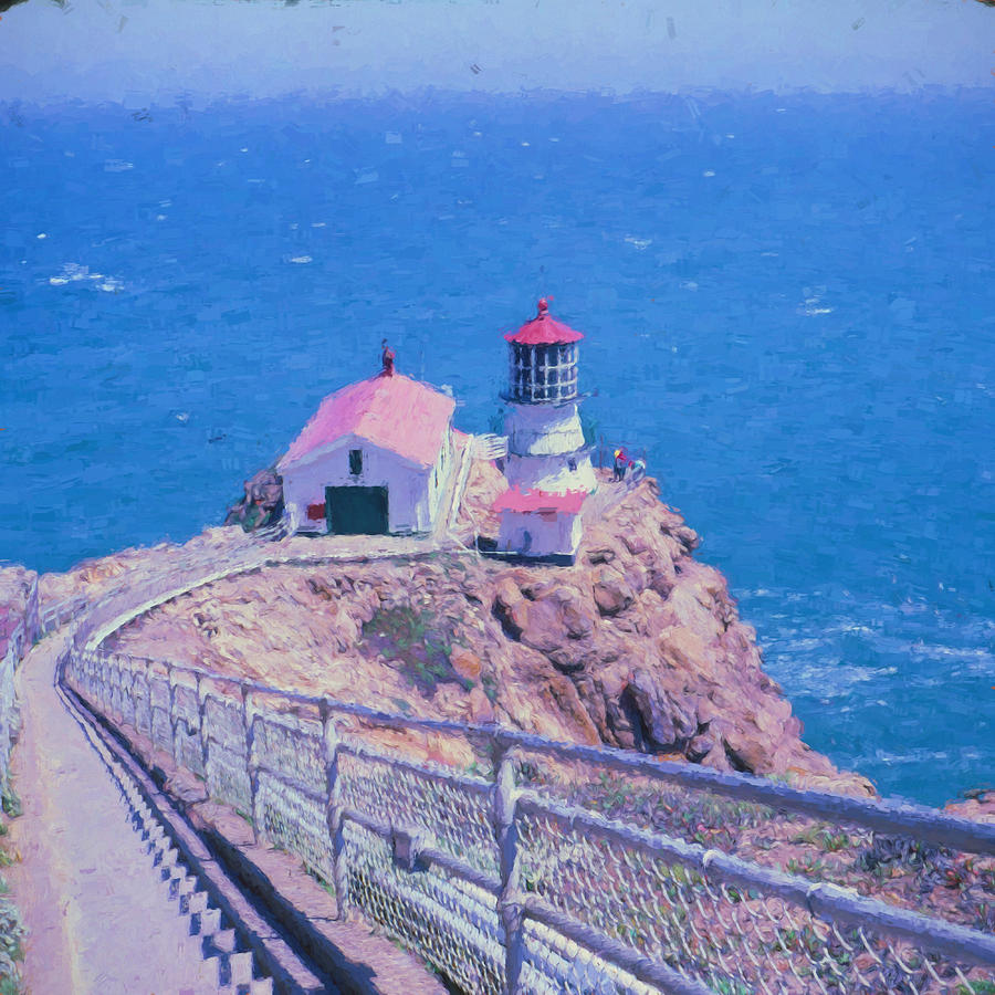 Point Reyes Light Station  Digital Art by Cathy Anderson