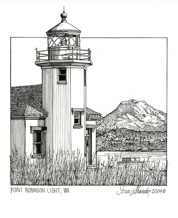 Point Robinson Lighthouse Drawing - Point Robinson Light by Ira Shander