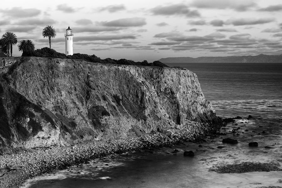 Point Vicente Lighthouse - Rancho Palo Verdes - California - Black and White Photograph by Photography  By Sai
