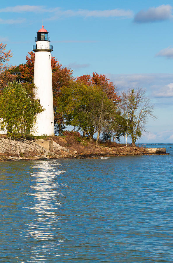 Pointe Aux Barques Fall Reflection Photograph by Cindy Lindow Fine