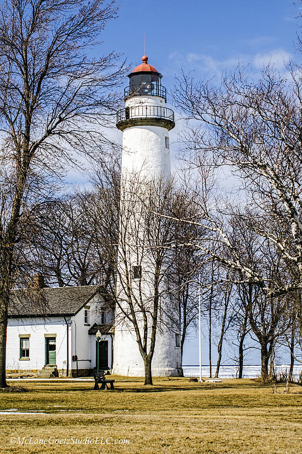 Landmark Photograph - Pointe Aux Barques  Lighthouse by LeeAnn McLaneGoetz McLaneGoetzStudioLLCcom