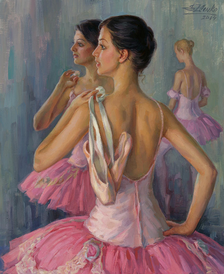 Pointe shoes Painting by Serguei Zlenko