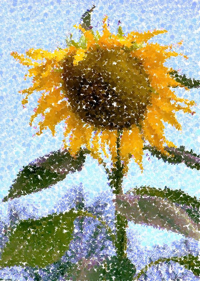 Sunflower Photograph - Pointillist Sunflower in Sun City by Barbie Corbett-Newmin