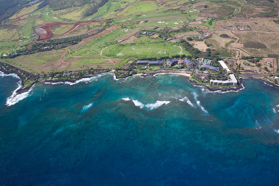Poipu Beach Kauai Aerial Photograph by Steven Lapkin