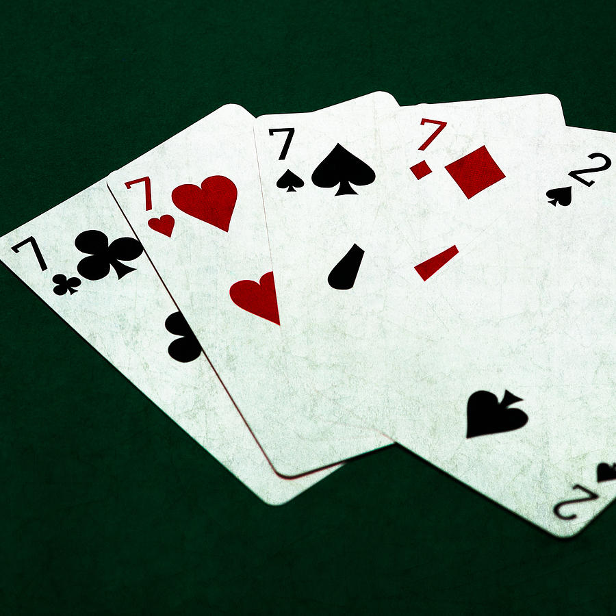 Poker Hands - Four Of A Kind - Square Photograph by Alexander Senin