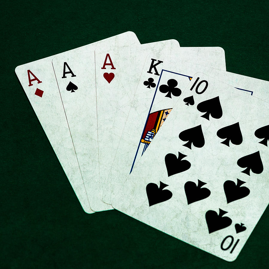 Poker Hands - Three Of A Kind - Square Photograph by Alexander Senin