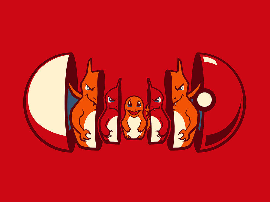 Pokemon Digital Art - Poketryoshka - Fire Type by Michael Myers Pokemon Digital Art - Poketryoshka - Fire Type by Michael Myers