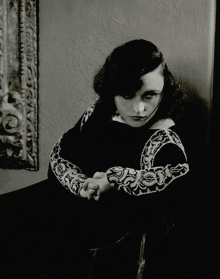 Furniture Photograph - Pola Negri Wearing A Dress by Edward Steichen