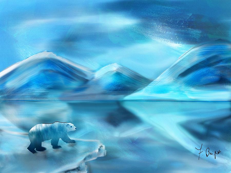 North Pole Digital Art - Polar Bear by Frank Bright
