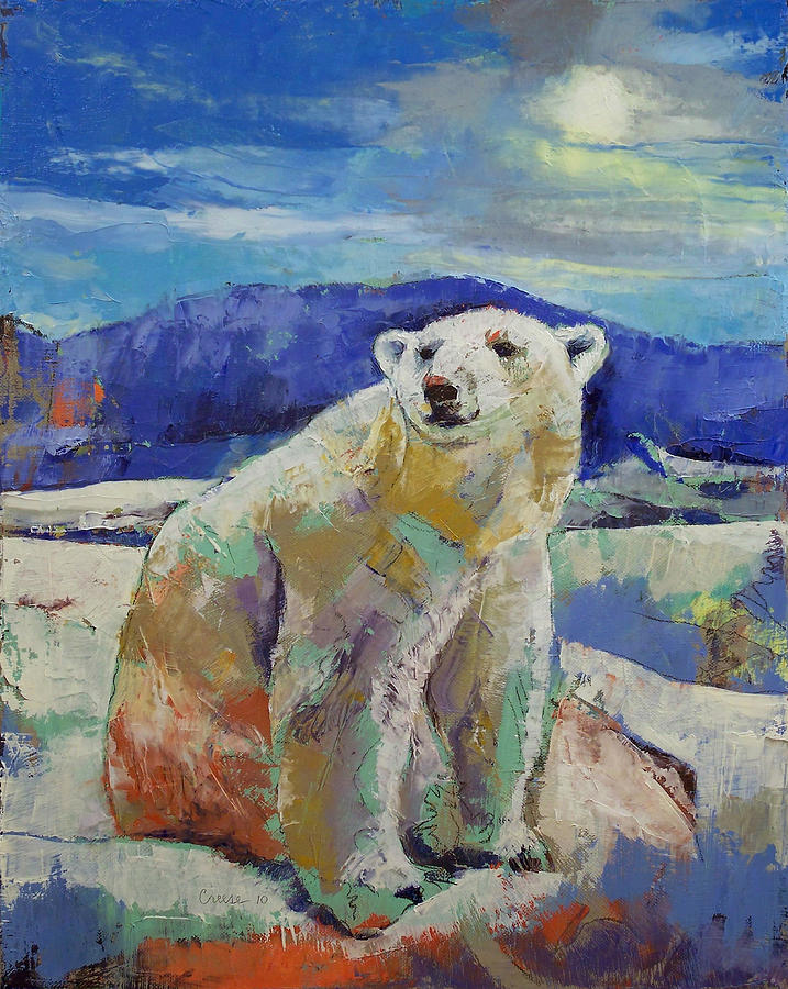 Polar Bear Sun Painting by Michael Creese