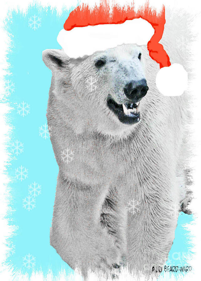 Polar Bear Santa Digital Art by Lizi Beard-Ward