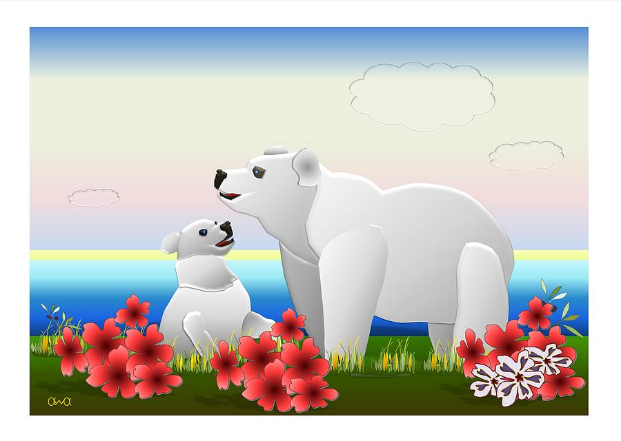 Polar Bears Digital Art