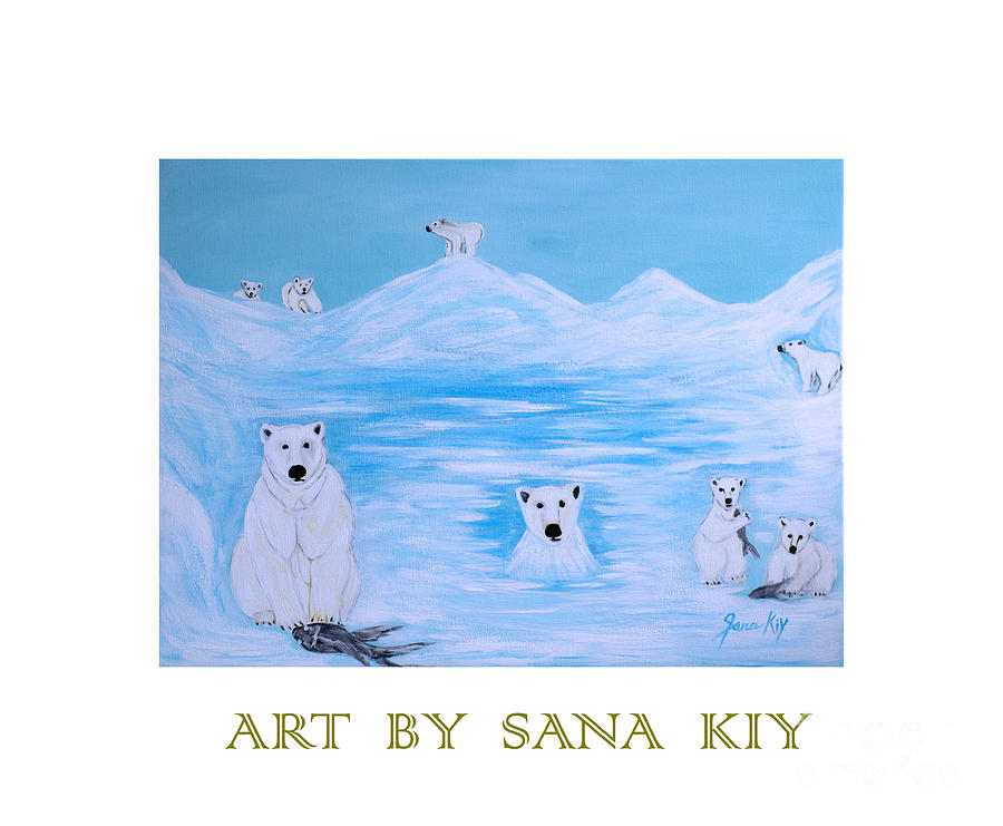 Polar Bears. Art by Sana Kiy Painting by Oksana Semenchenko