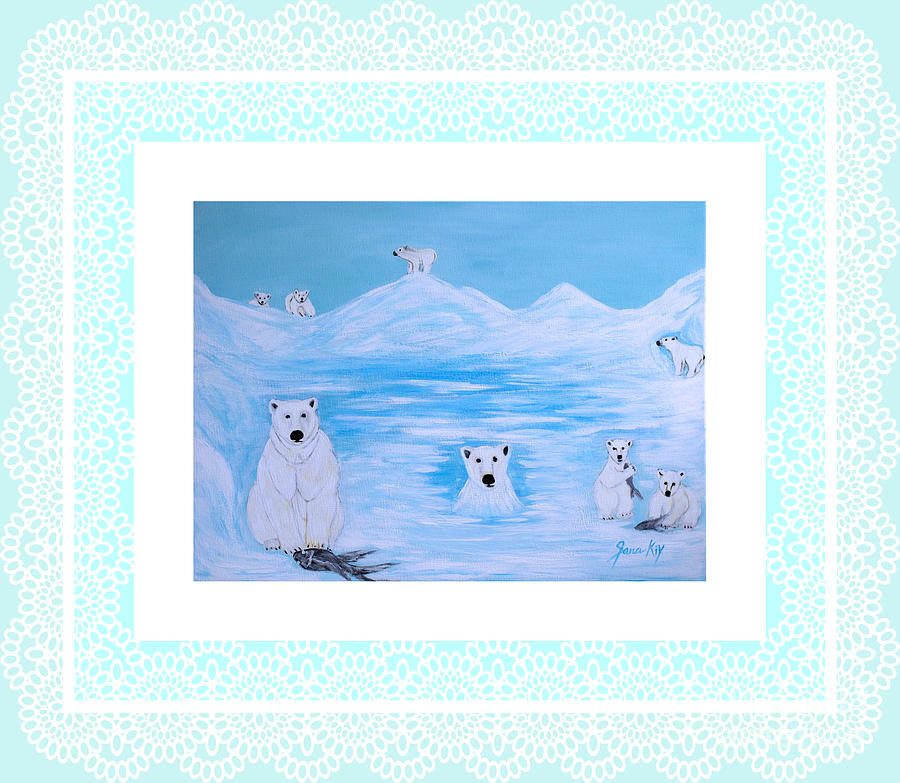 Polar Bears. Hiliday Collection Digital Art by Oksana Semenchenko