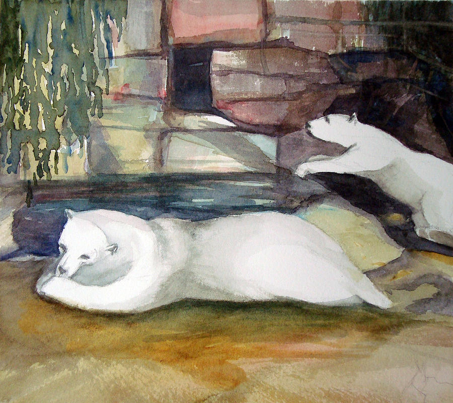 Polar Bears Painting by Karen Coggeshall