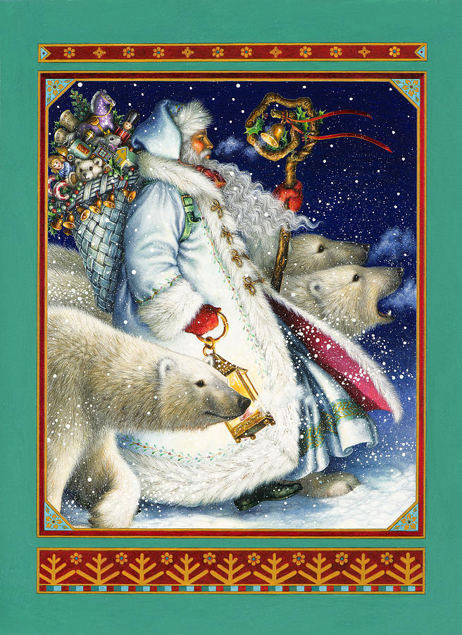 Santa Claus Painting - Polar Magic by Lynn Bywaters