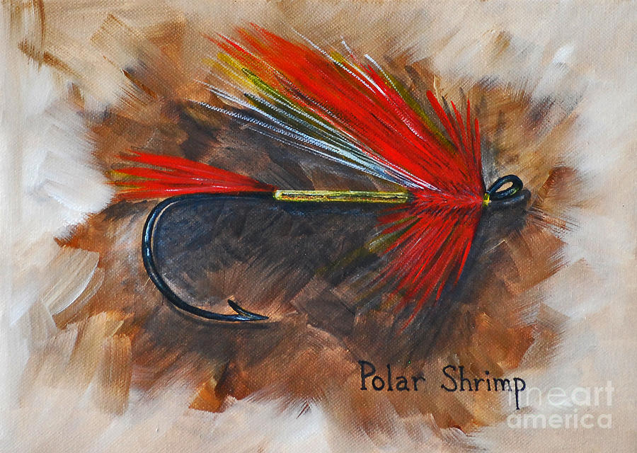 Polar Shrimp Fishing Fly Painting by Cynthia Lagoudakis