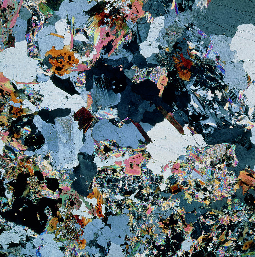 Polarised Lm Of Thin Section Of Granite Photograph by Alfred Pasieka ...