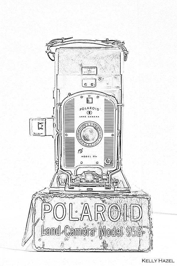 Black And White Photograph - Polaroid Land Camera 95B Contour by Kelly Hazel