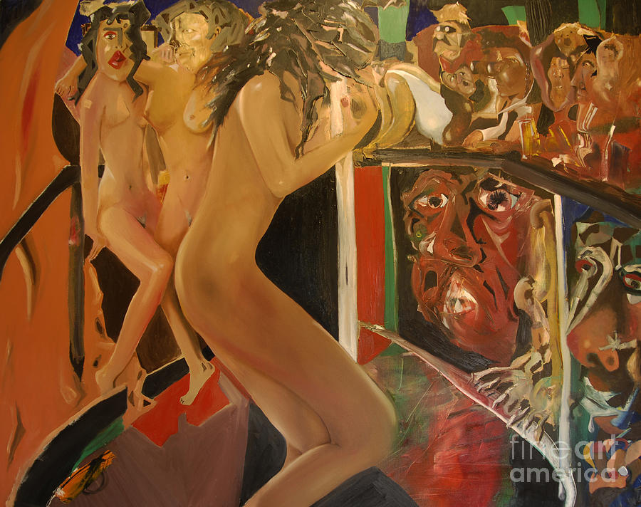 Pole Dancers And Their Admirers Painting by James Lavott