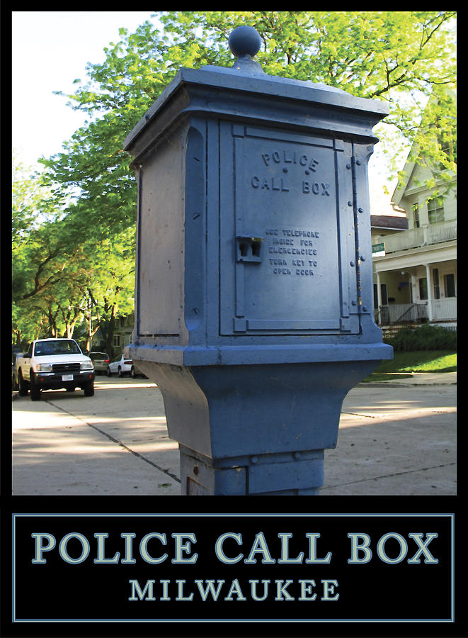 Police Call Box Milwaukee Digital Art by Geoff Strehlow