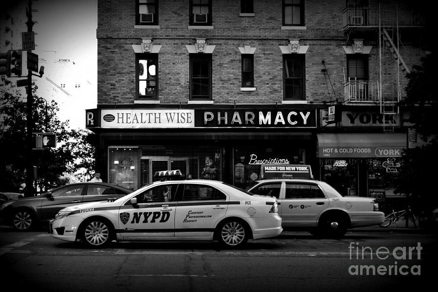 N Y P D Noir - Police Car Photograph by Miriam Danar