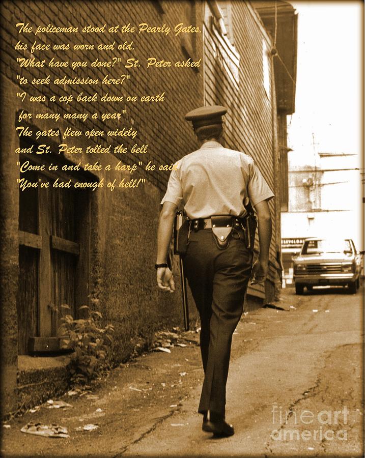 Inspirational Photograph - Police Poem by John Malone